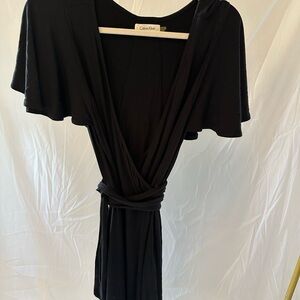 Calvin Klein Classic Black Wrap Dress